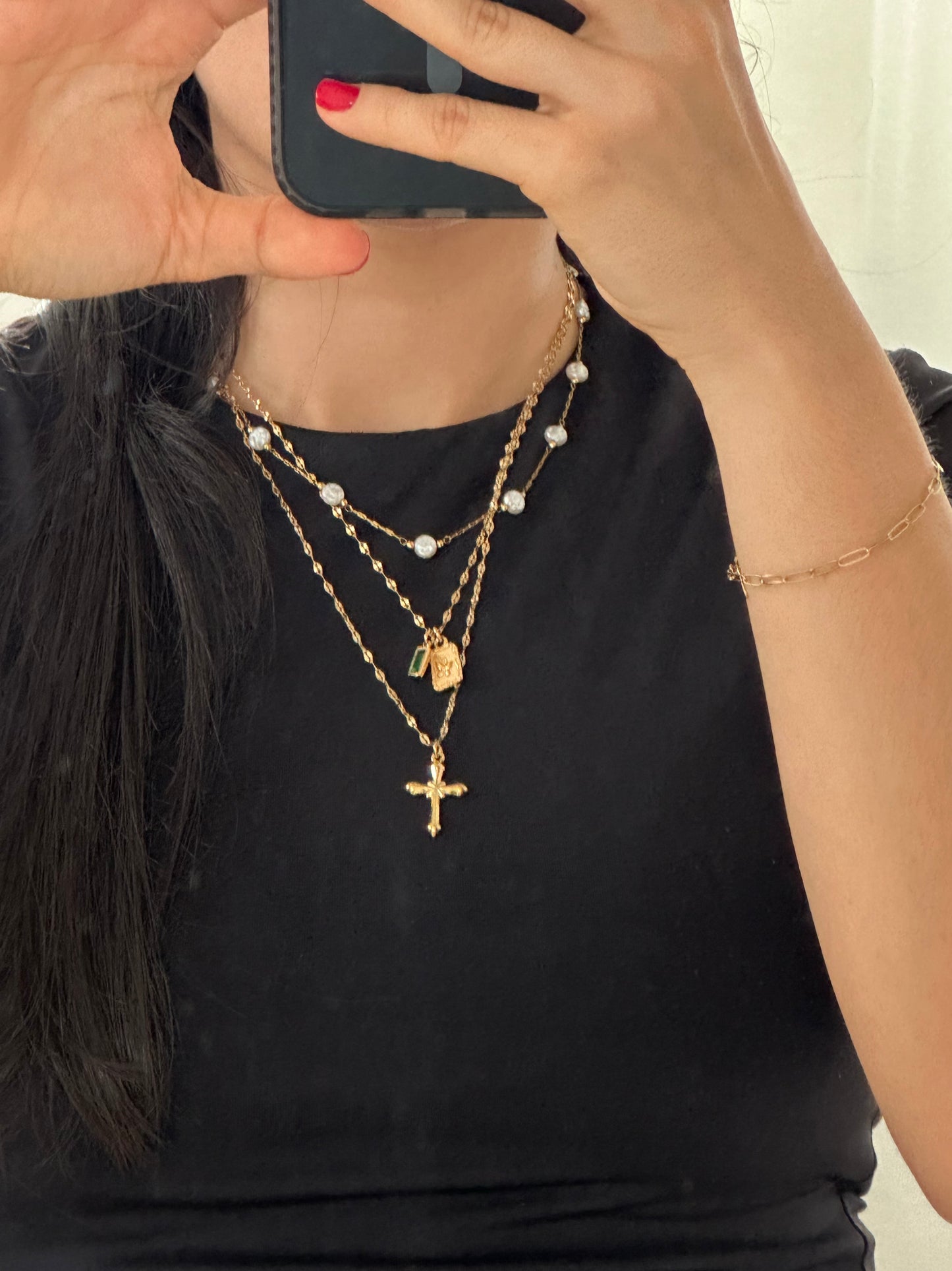 Olive butterfly necklace